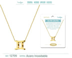 Collar Acero Zodiaco Géminis Dorado
