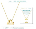 Collar Acero Zodiaco Libra Dorado