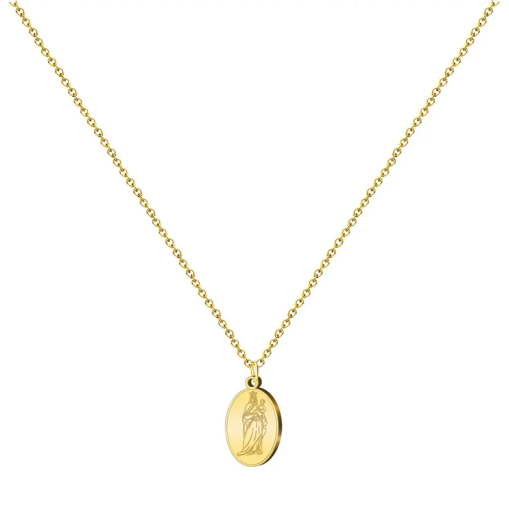 Collar Virgen Blanca Dorado