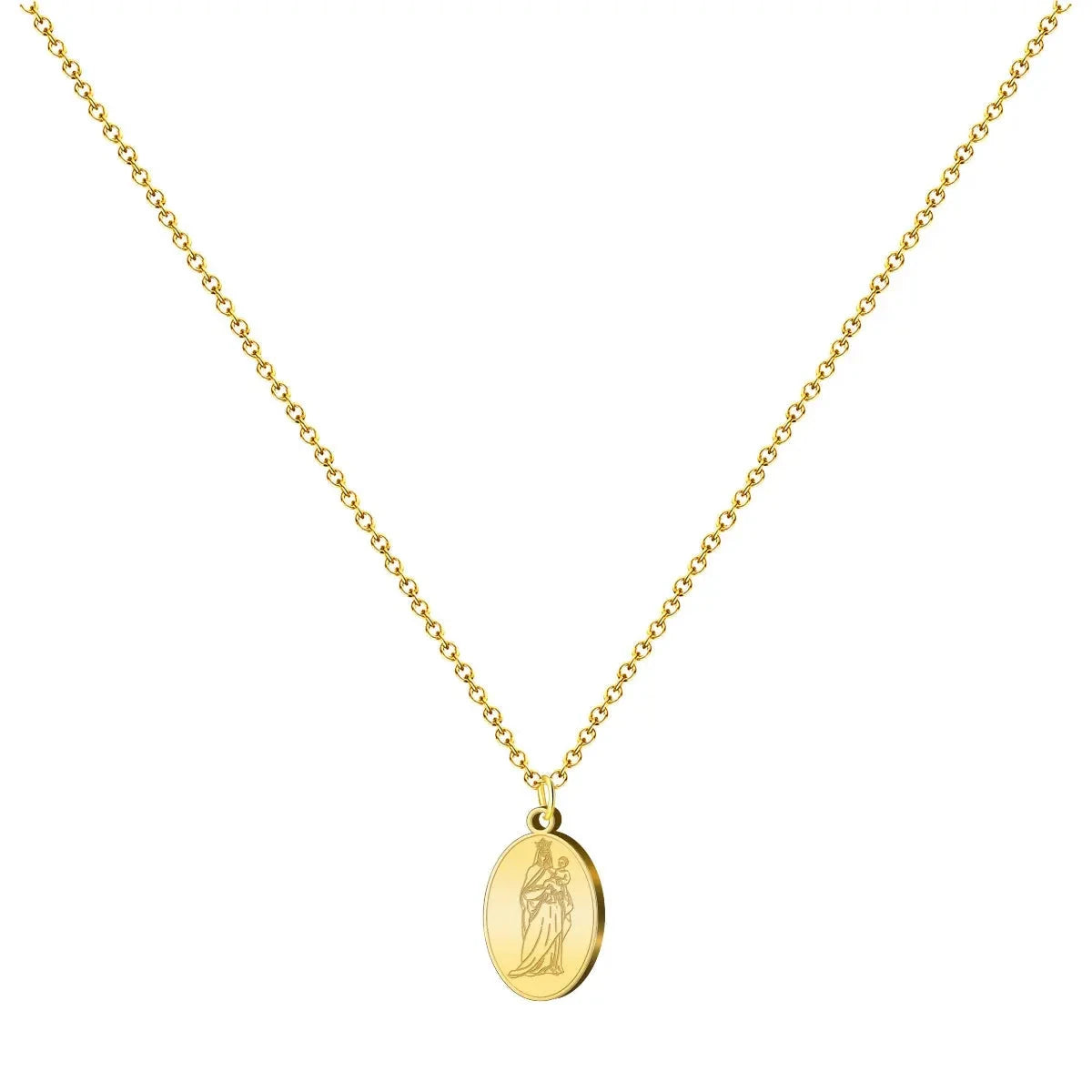 Collar Virgen Blanca Dorado