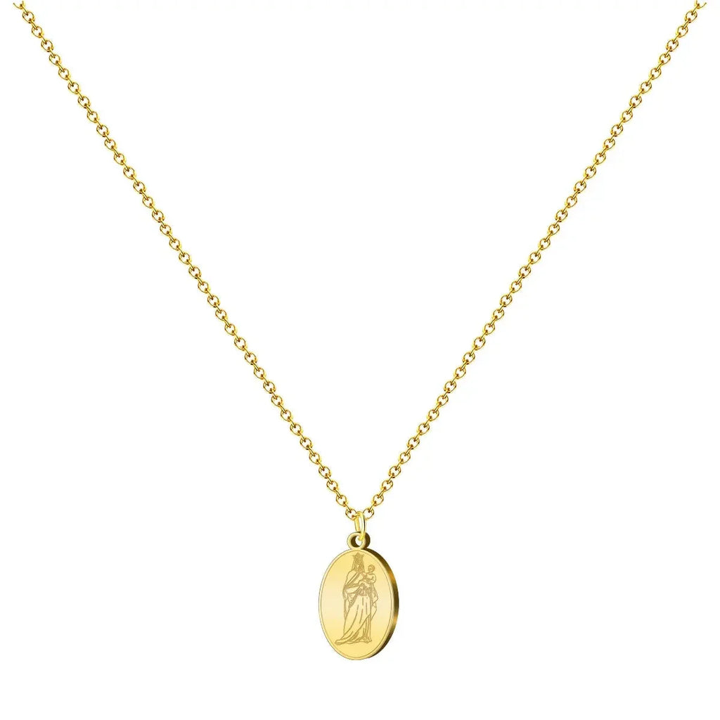 Collar Virgen Blanca Dorado - Dorado