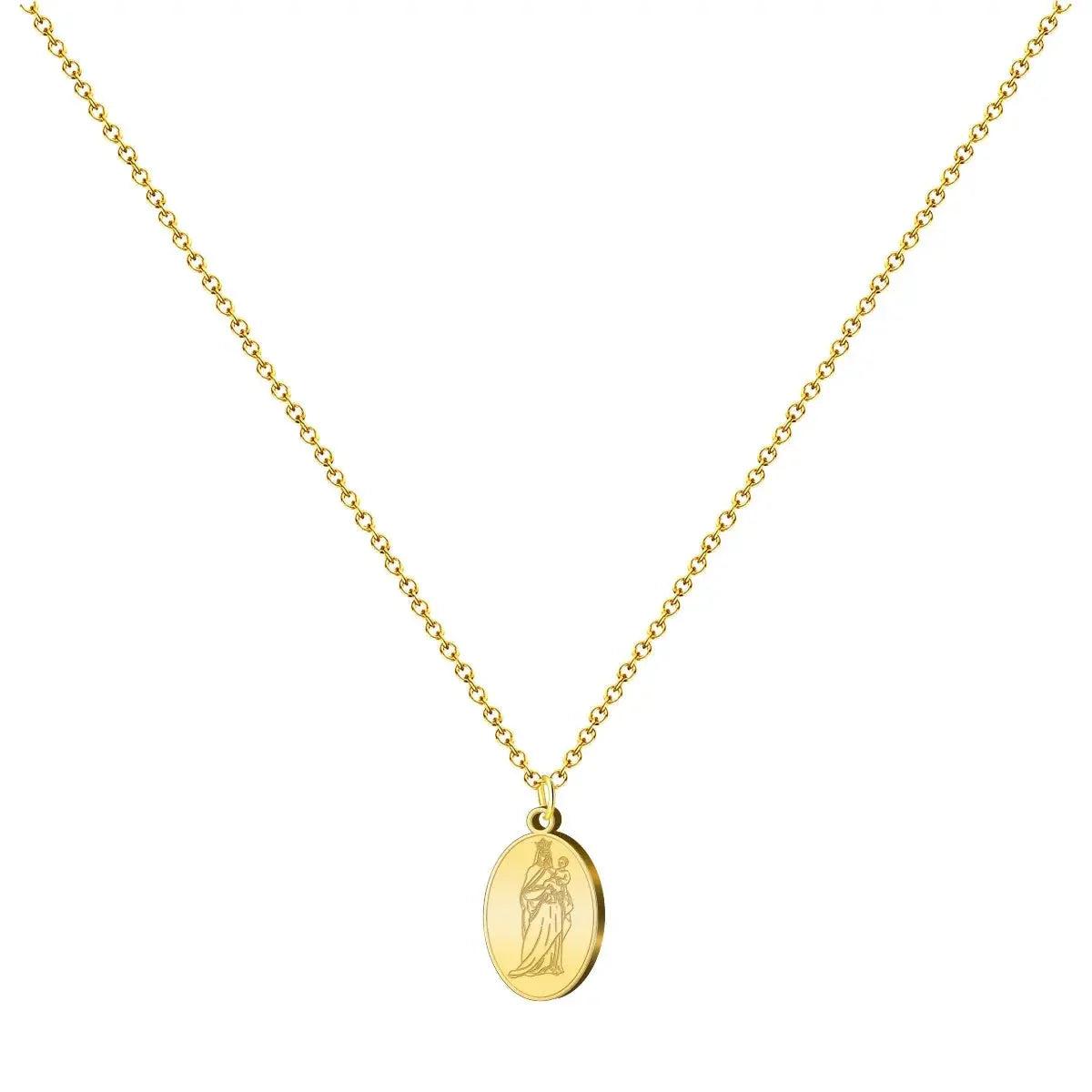 Collar Virgen Blanca Dorado - Dorado