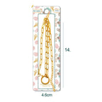 Collar Cadena Paperclip Acero Dorado con Cierre Redondo para Charm detalle