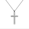 Collar con Cruz grabado con Sagrada Escritura en Acero - Plateado