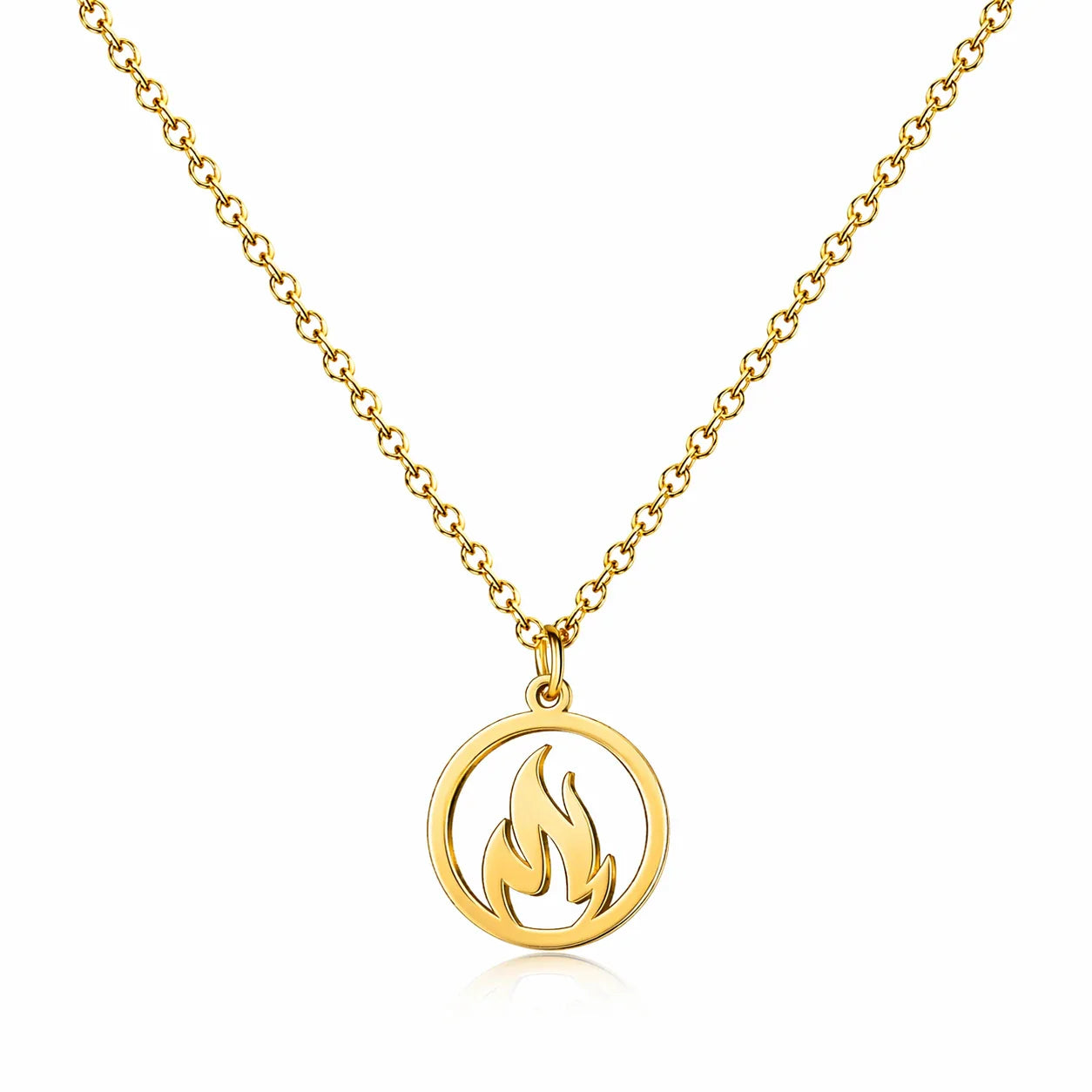 Collar Fuego Fallero Valencia en Acero Dorado