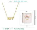 Collar en Inglés para BFF Acero con Sobre