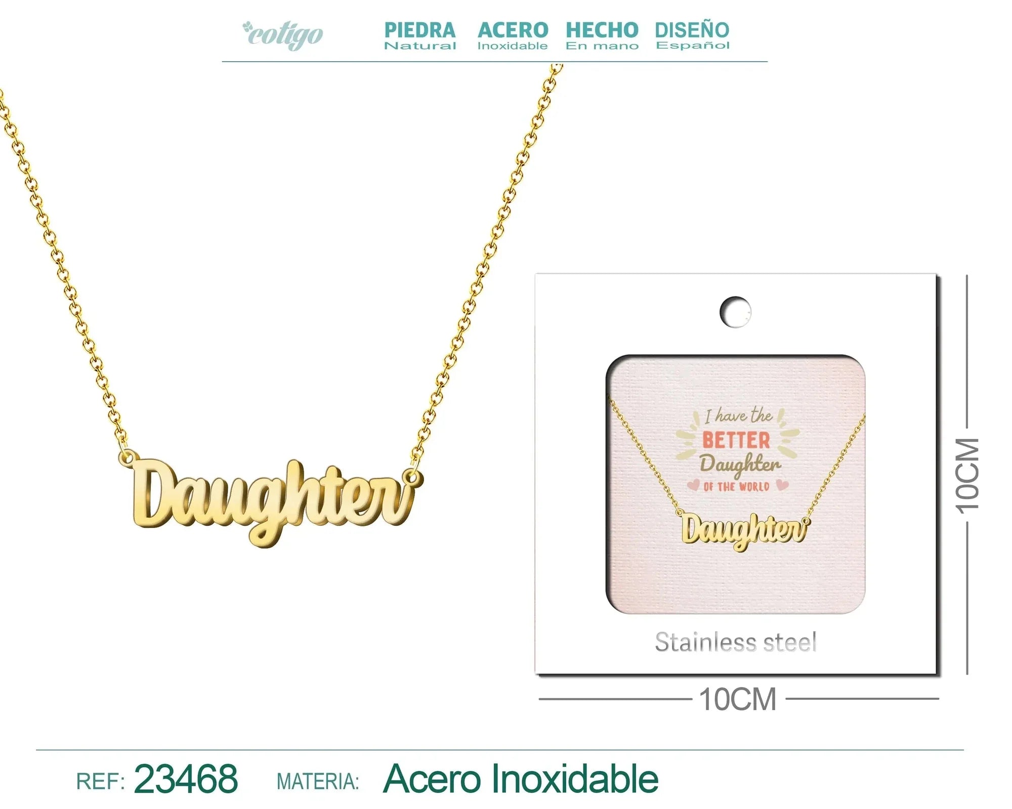 Collar en Inglés para Daughter Acero con Sobre