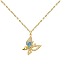 Collar mariposa con cristal azul cotigo