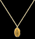 Collar Medalla Milagrosa en Acero Dorado