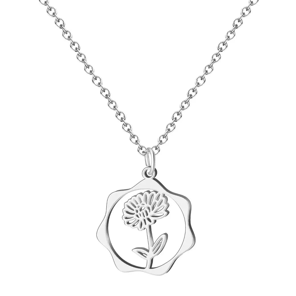 Collar Mes de Nacimiento en Acero Plateado - Mes Noviembre - SKU 21485