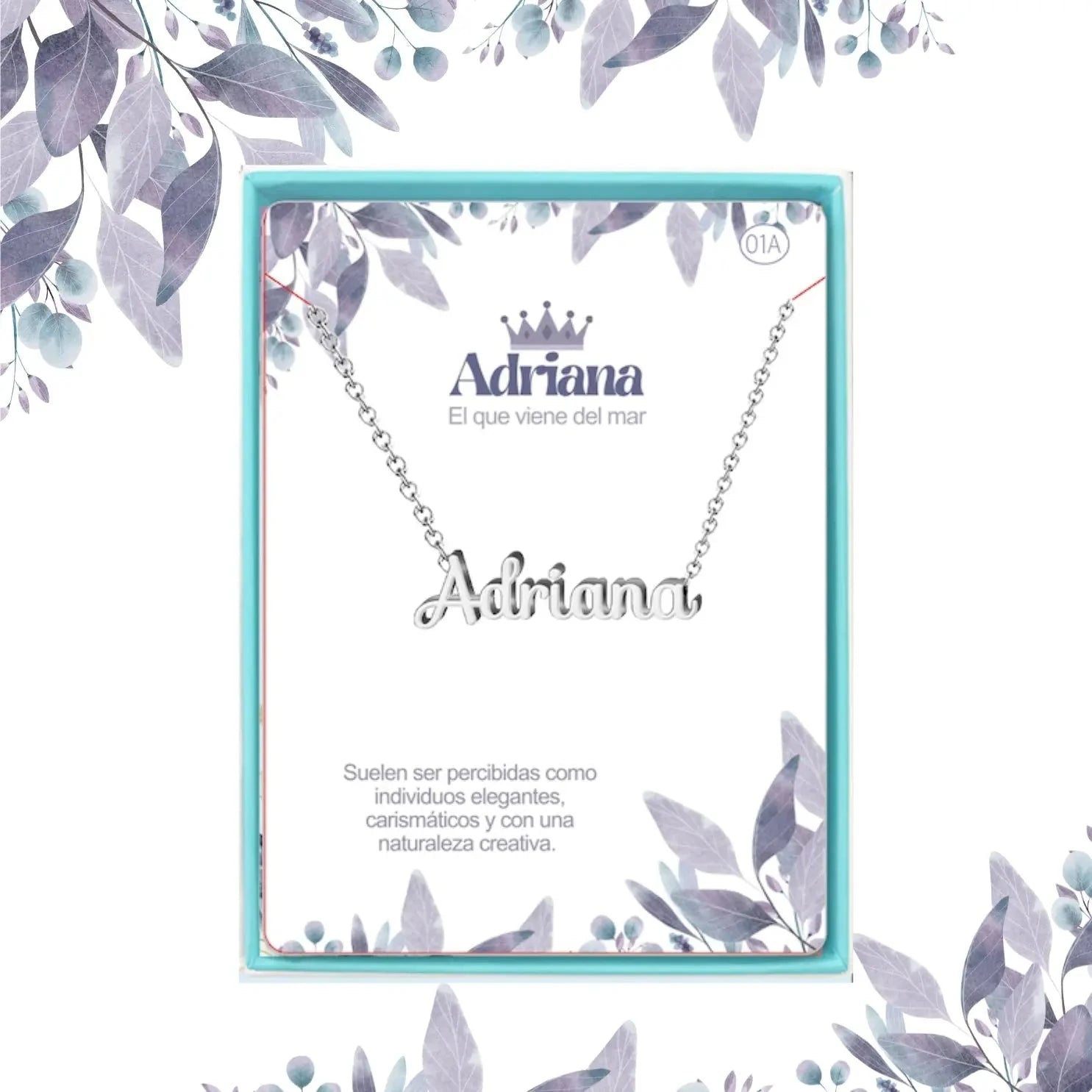 Collar Edición Nombre "adriana" - Acero Tono Plateado acabado