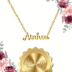 Collar con Nombre Ainhoa - Acero Dorado textura