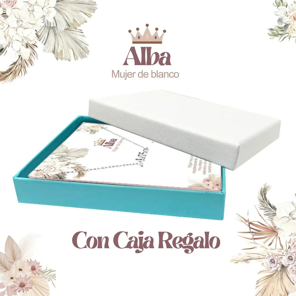Collar Edición Nombre "alba" - Acero Tono Plateado diseño