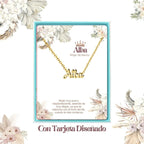 Collar Edición Nombre "alba" - el Brillo del Amanecer Dorado 14K acabado