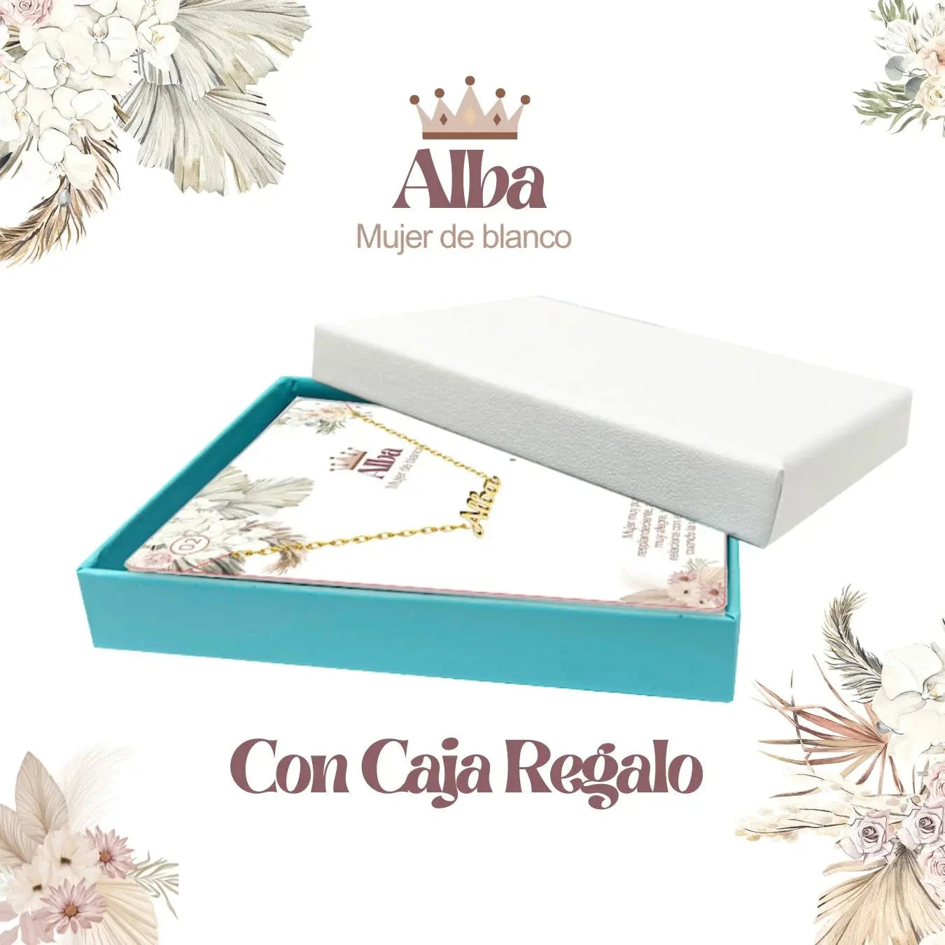 Collar Edición Nombre "alba" - el Brillo del Amanecer Dorado 14K diseño