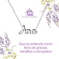 Collar con nombre Ana en acero inoxidable plateado resistente al agua joya minimalista regalo para mujer auténtica.