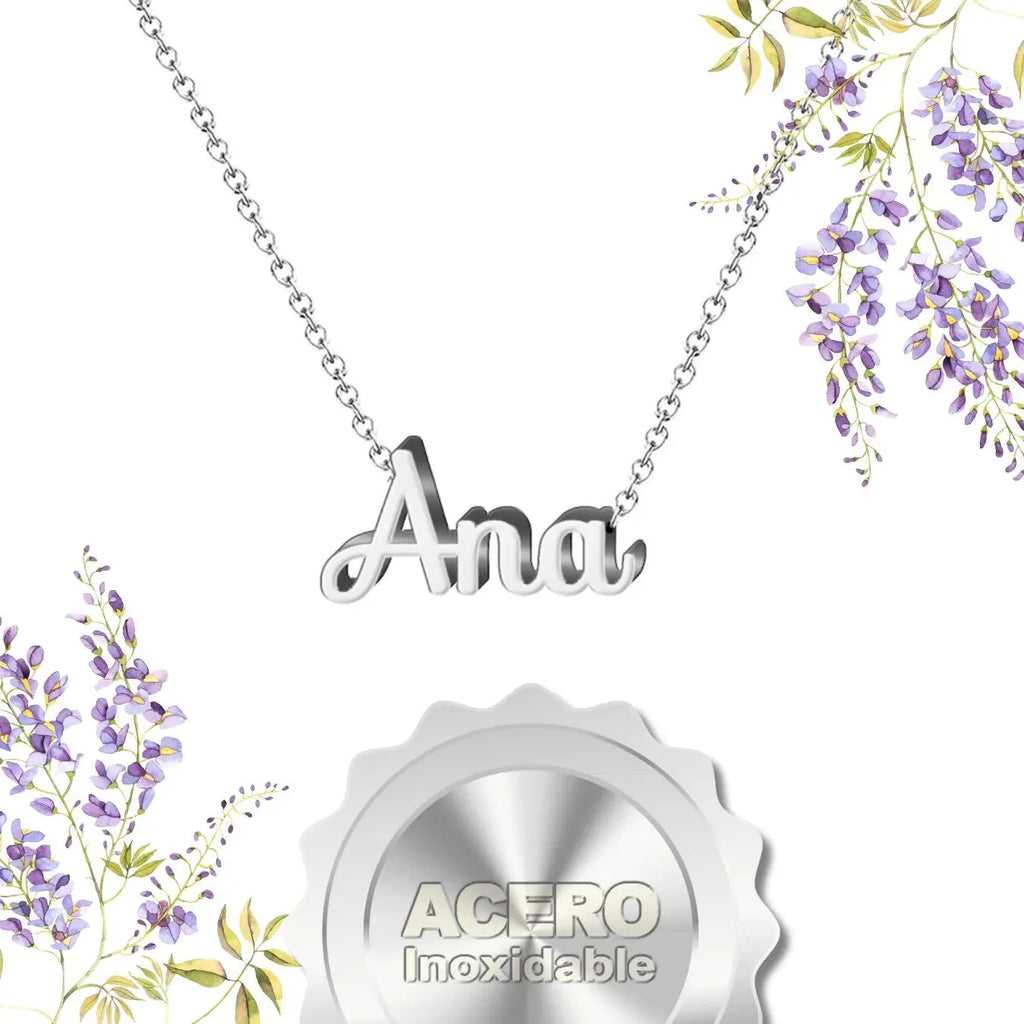 Collar Edición Nombre "ana" - Acero Tono Plateado textura