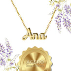 Collar Edición Nombre "ana" - la Elegancia de la Gracia Bañada en Oro 14K textura