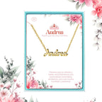 Collar Edición Nombre "andrea" - Valentía Y Elegancia Bañada en Oro 14K acabado