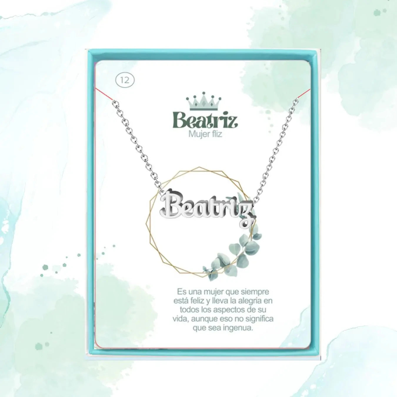 Collar Edición Nombre "beatriz" - Acero Tono Plateado acabado