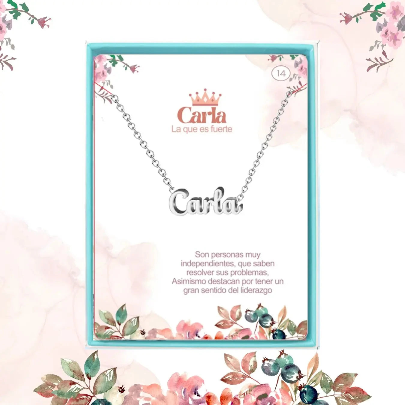 Collar Edición Nombre "carla" - Acero Tono Plateado acabado