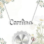 Collar Edición Nombre "carolina" - Acero Tono Plateado textura