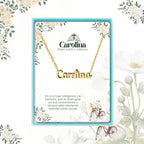 Collar Edición Nombre "carolina" - la Dulce Melodía de la Libertad Bañada en Oro 14K acabado