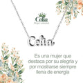 Collar con nombre Celia en acero inoxidable plateado resistente al agua joya infinita regalo para mujer libre.