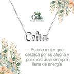 Collar con nombre Celia en acero inoxidable plateado resistente al agua joya infinita regalo para mujer libre.