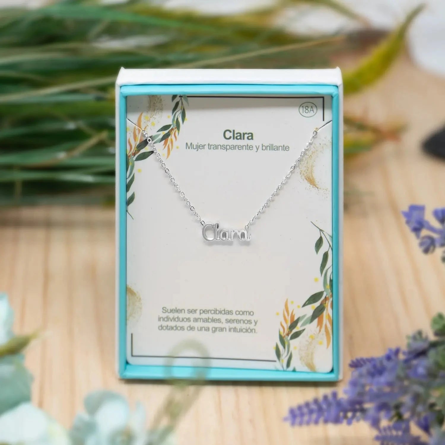 Collar Edición Nombre "clara" - Acero Tono Plateado detalle