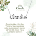 Collar con nombre Claudia en acero inoxidable plateado resistente al agua joya fuerte regalo para mujer con carácter.