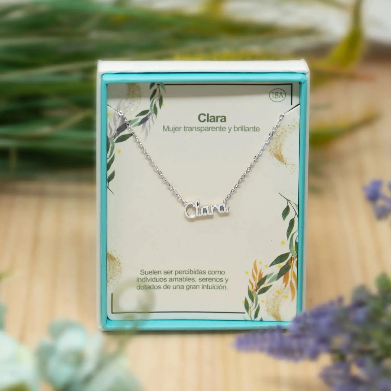 Collar Edición Nombre "claudia" - Acero Tono Plateado detalle