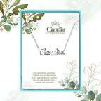 Collar Edición Nombre "claudia" - Acero Tono Plateado acabado