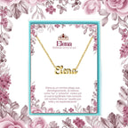 Collar Edición Nombre "elena" - Luz Y Resplandor Bañada en Oro 14K acabado
