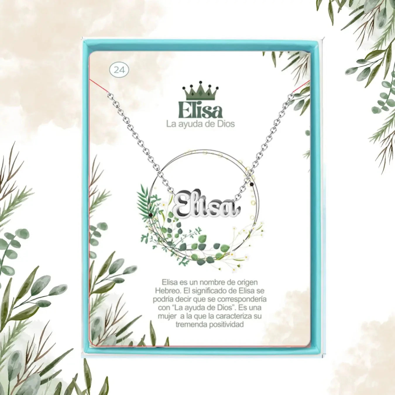 Collar Edición Nombre "elisa" - Acero Tono Plateado acabado