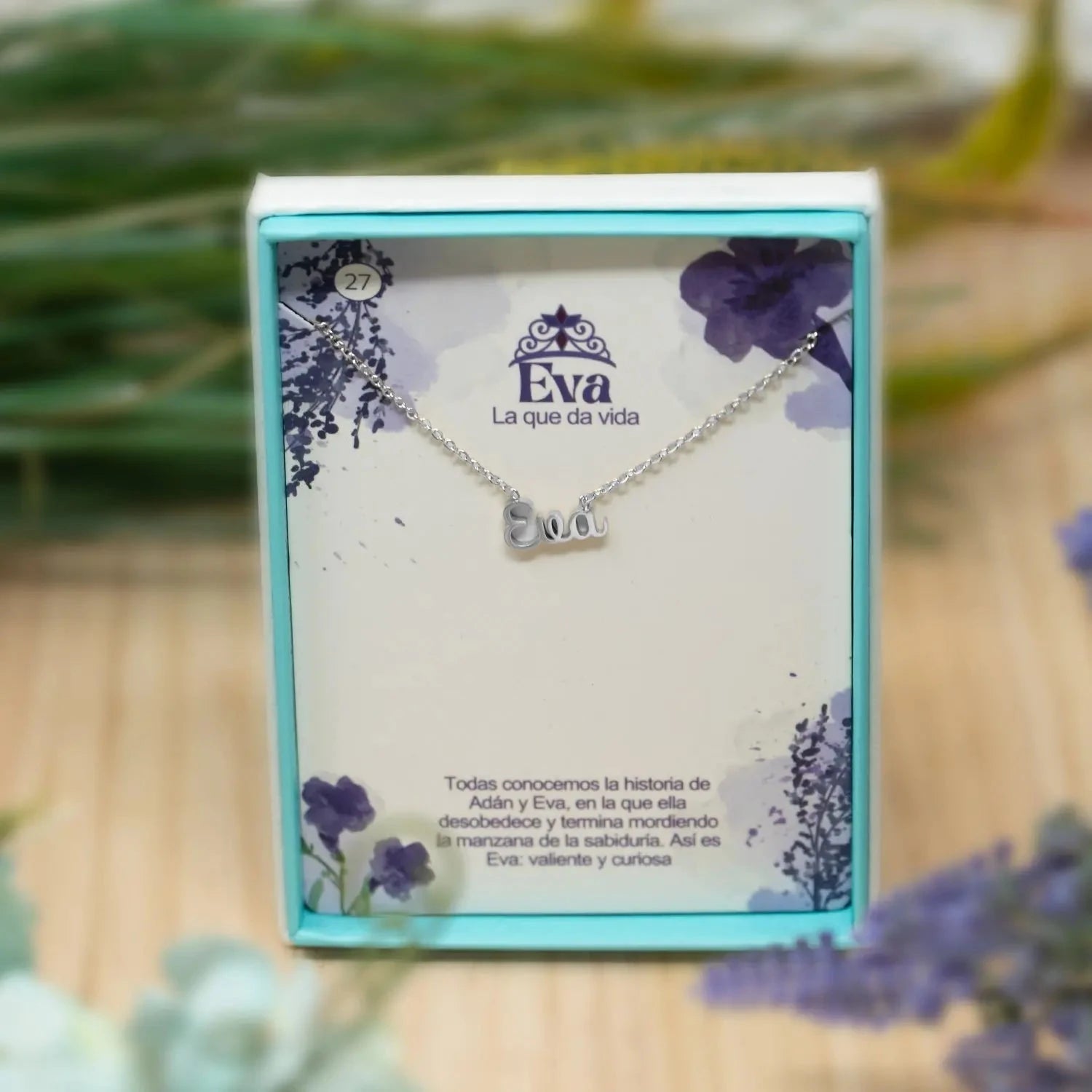 Collar Edición Nombre "eva" - Acero Tono Plateado detalle