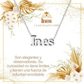 Collar con nombre Inés en acero inoxidable plateado resistente al agua joya limpia regalo para mujer sincera.