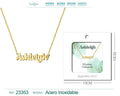 Collar dorado con nombre Ashleigh escrito en inglés acabado en eigh diseño elegante y brillante