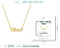 Collar dorado con nombre Ellen escrito en inglés diseño clásico y acabado brillante