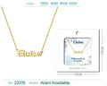 Collar dorado con nombre Eloise escrito en inglés diseño vintage y acabado brillante
