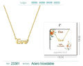 Collar dorado con nombre Eve escrito en inglés diseño chic minimalista y acabado brillante