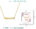 Collar dorado con nombre Gemma escrito con doble M diseño elegante y acabado brillante