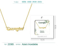 Collar dorado con nombre Georgia escrito en inglés diseño sureño elegante y acabado brillante