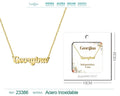 Collar dorado con nombre Georgina escrito en cursiva diseño sofisticado y acabado brillante