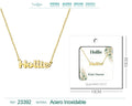 Collar dorado con nombre Hollie escrito en inglés diseño alegre y acabado brillante