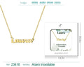 Collar dorado con nombre Laura escrito en cursiva diseño clásico sofisticado y acabado brillante