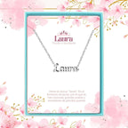 Collar Edición Nombre "laura" - Acero Tono Plateado acabado