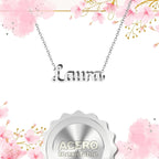 Collar Edición Nombre "laura" - Acero Tono Plateado textura
