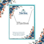 Collar Edición Nombre "martina" - Acero Tono Plateado acabado