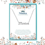 Collar Edición Nombre "mónica" - Acero Tono Plateado acabado